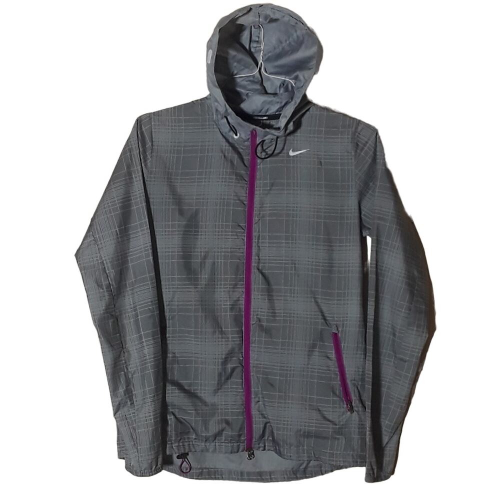Nike Phenom Vapor Running Jacket Women's Small Gray Hooded Reflective